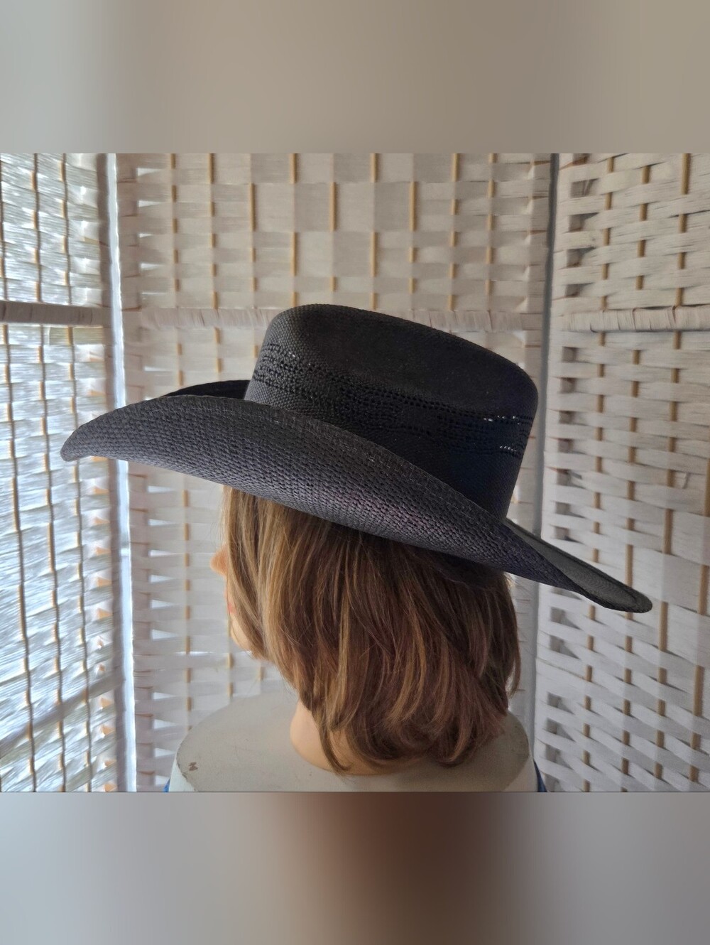 PBR rodeo Classic Black Straw Cowboy Hat for Women